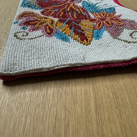 Pink Beaded Floral Handbag by America & Beyond - Picture 14 of 14